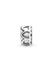 Band of Hearts Clip Charm - Sterling silver