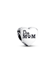 Engravable Dog Mom Heart Charm - Sterling silver