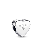 Engravable Heart Charm - Sterling silver
