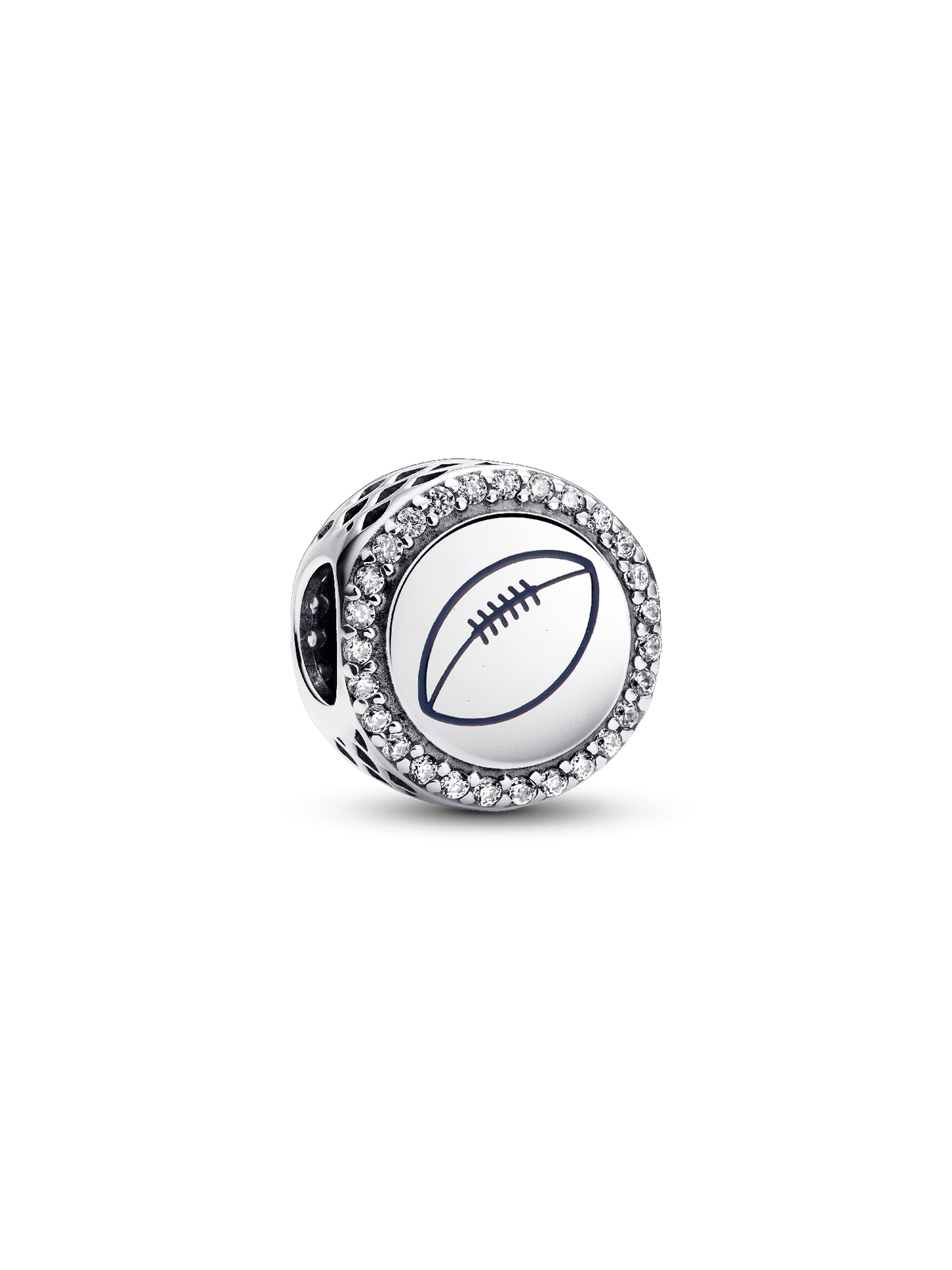 Engravable Football Charm - Sterling silver