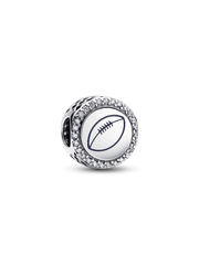 Engravable Football Charm - Sterling silver