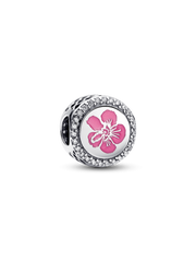 Hawaii Hibiscus Flower Charm - Sterling silver