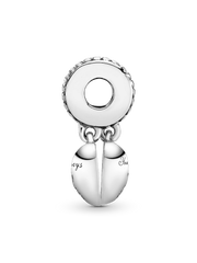 Mother & Daughter Hearts Dangle Charm - Sterling silver