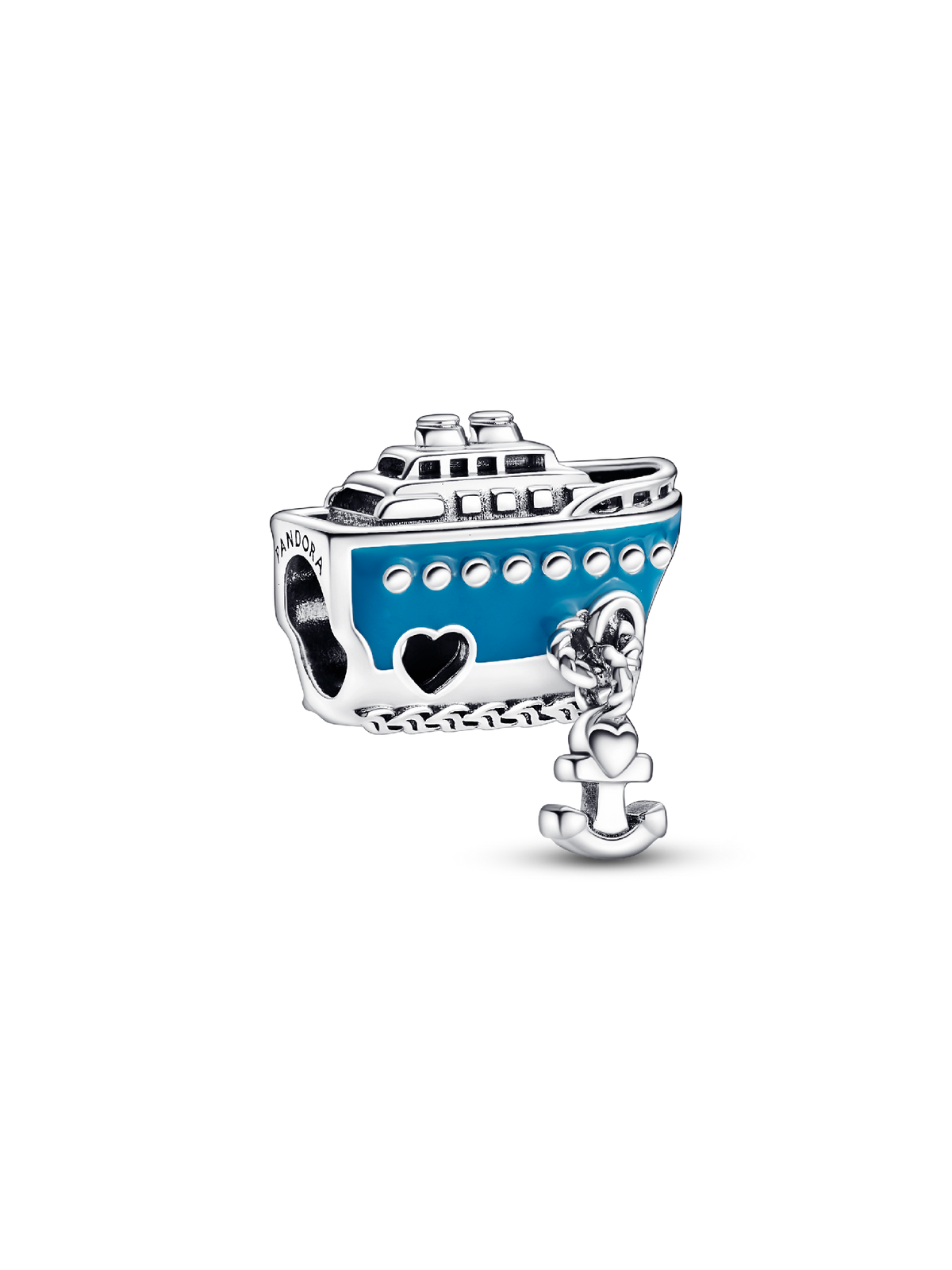 Anchored Cruise Ship Charm - Sterling silver