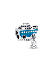 Anchored Cruise Ship Charm - Sterling silver