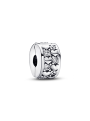 FINAL SALE - Infinite Hearts Sparkling Clip Charm - Sterling silver