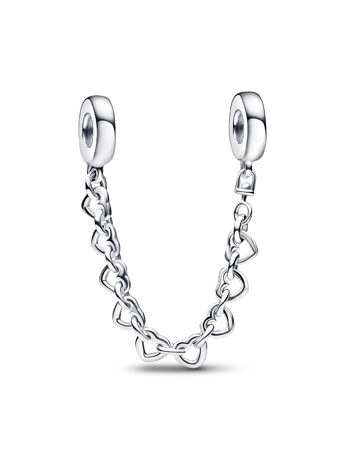 Linked Hearts Safety Chain - Sterling silver