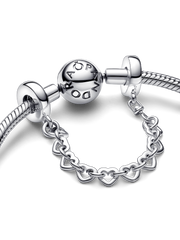 Linked Hearts Safety Chain - Sterling silver