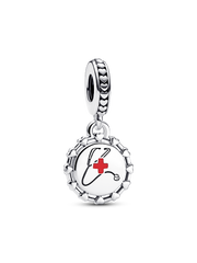 Stethoscope Engravable Dangle Charm - Sterling silver