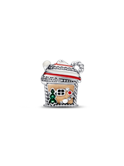 FINAL SALE - Festive Gingerbread House Charm - Sterling silver