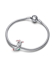 FINAL SALE - Festive Mouse & Stocking Charm - Sterling silver