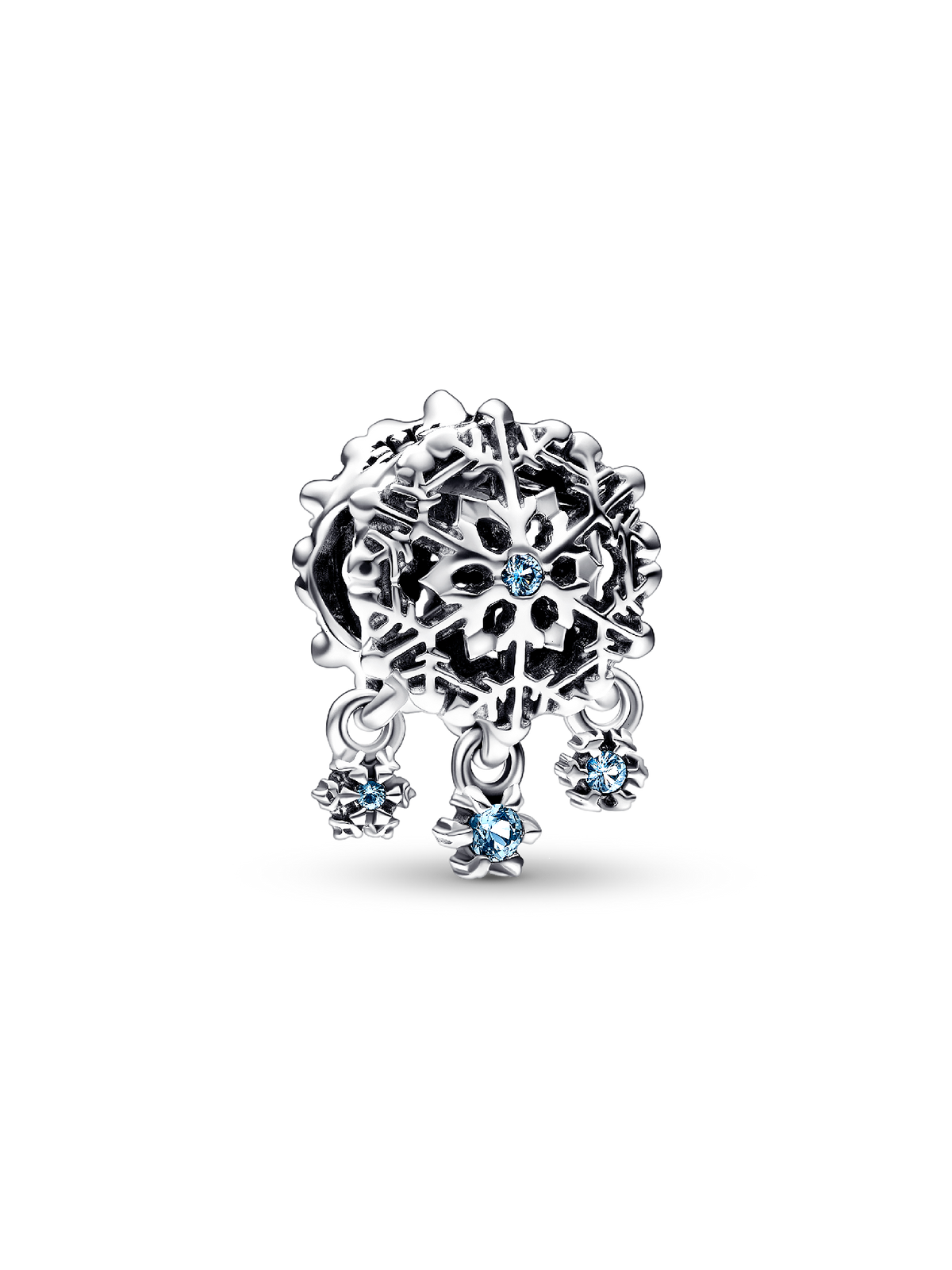 FINAL SALE - Icy Snowflake Drop Charm - Sterling silver