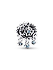 FINAL SALE - Icy Snowflake Drop Charm - Sterling silver