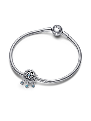 FINAL SALE - Icy Snowflake Drop Charm - Sterling silver