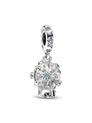 Snowflake Snow Globe Dangle Charm - Sterling silver