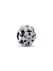 FINAL SALE - Sparkling Herbarium Cluster Round Charm - Sterling silver