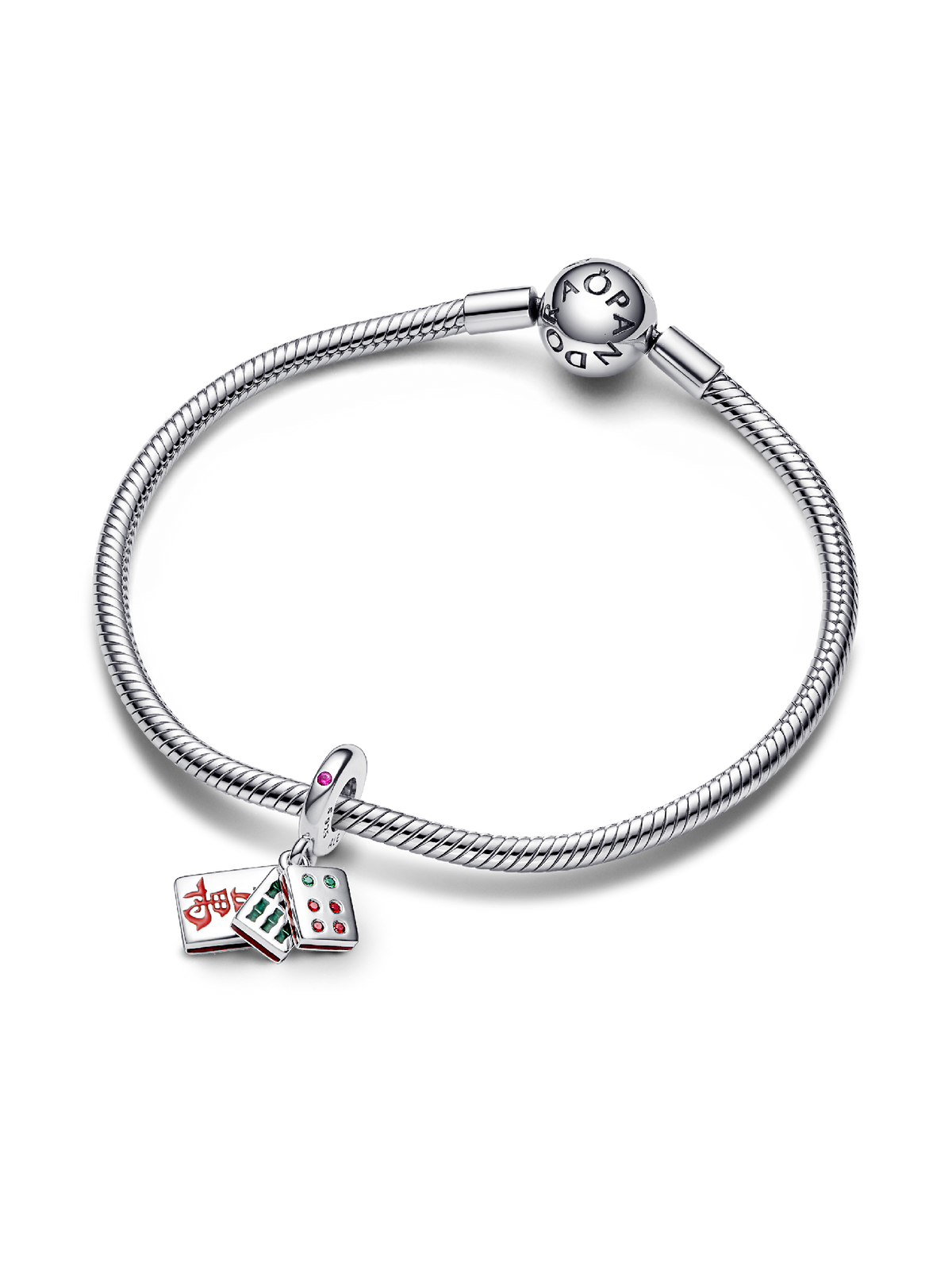 FINAL SALE - Mahjong Triple Dangle Charm - Sterling silver