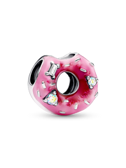 FINAL SALE - Sparkling Sprinkled Donut Charm - Sterling silver