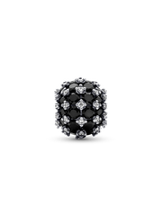 Sparkling Pavé Round Black Charm - Sterling silver