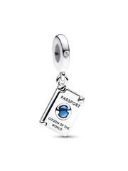 Openable Passport Dangle Charm - Sterling silver