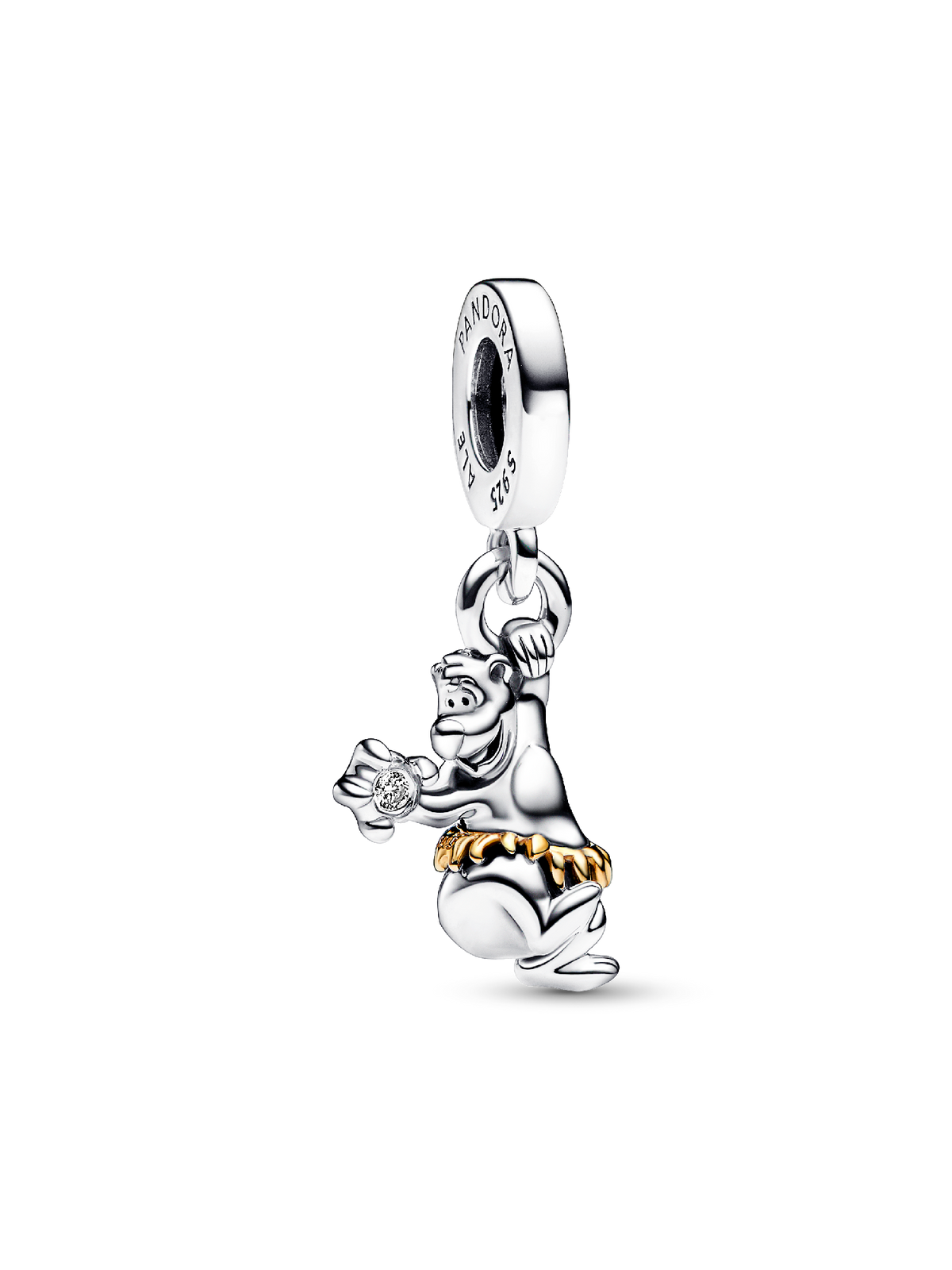 FINAL SALE - Disney 100th Anniversary Baloo Lab-grown Diamond Dangle Charm - 0.009 ct TW, 14k gold, Sterling silver