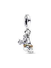 FINAL SALE - Disney 100th Anniversary Baloo Lab-grown Diamond Dangle Charm - 0.009 ct TW, 14k gold, Sterling silver