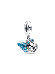 Glow-in-the-dark Hermit Crab Dangle Charm - Sterling silver