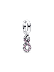 Sparkling Infinity Dangle Charm - Sterling silver