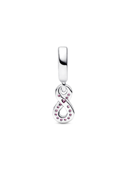 Sparkling Infinity Dangle Charm - Sterling silver