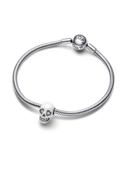 Glow-in-the-dark Sparkling Skull Charm - Sterling silver