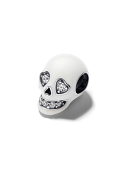 Glow-in-the-dark Sparkling Skull Charm - Sterling silver