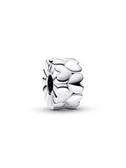 Heart Pattern Clip Charm - Sterling silver