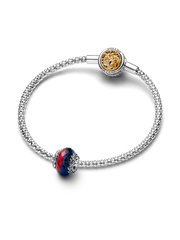 FINAL SALE - Game of Thrones Ice & Fire Dragons Dual Murano Glass Charm - Sterling silver