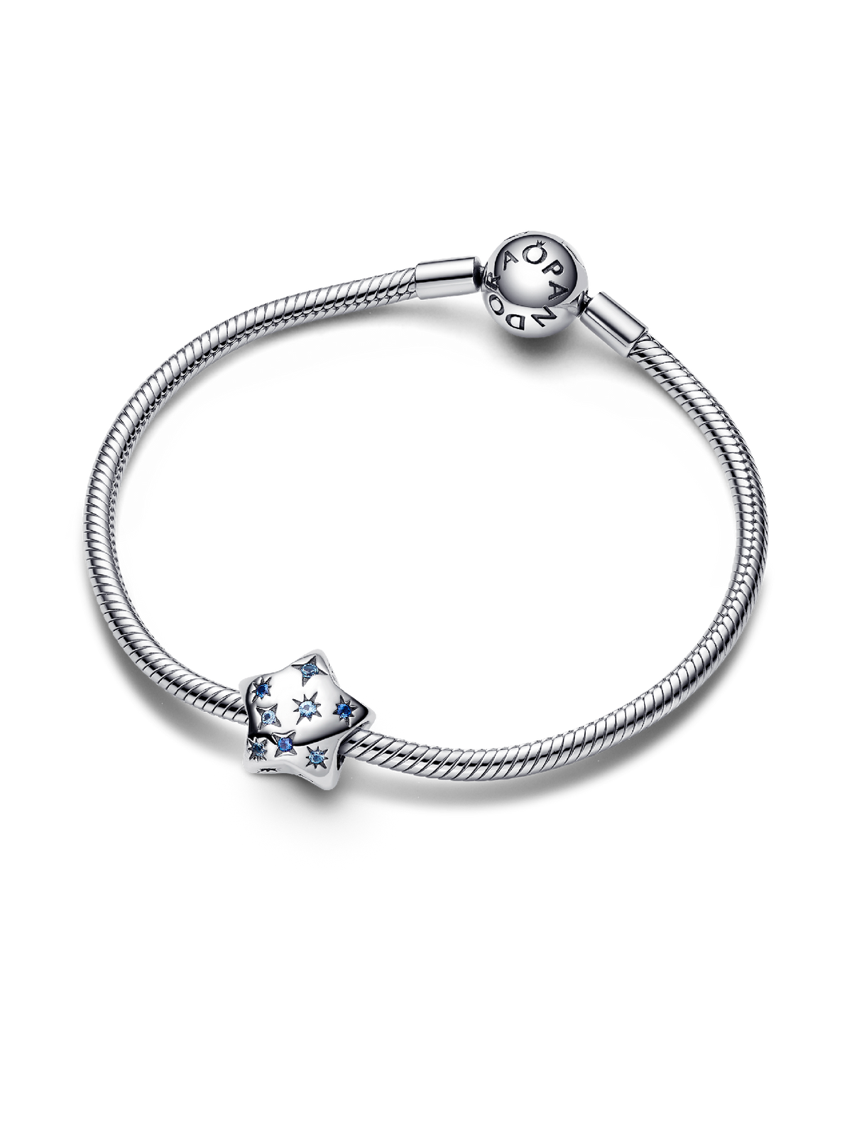 Bold Sparkling Star Charm - Sterling silver