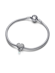 FINAL SALE - Sparkling Angel Wings & Heart Charm - Sterling silver