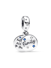 FINAL SALE - Family Love Double Dangle Charm - Sterling silver