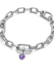 Pandora ME Purple Chakra Heart Mini Dangle Charm - Sterling silver