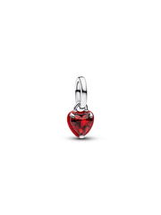 Red Chakra Heart Mini Dangle Charm - Sterling silver