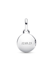 Openable & Engravable Love Locket Dangle Charm - Sterling silver