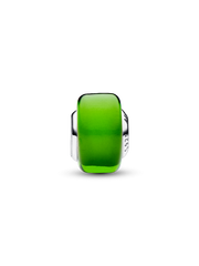 Green Mini Murano Glass Charm - Sterling silver