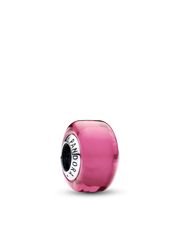 Pink Mini Murano Glass Charm - Sterling silver