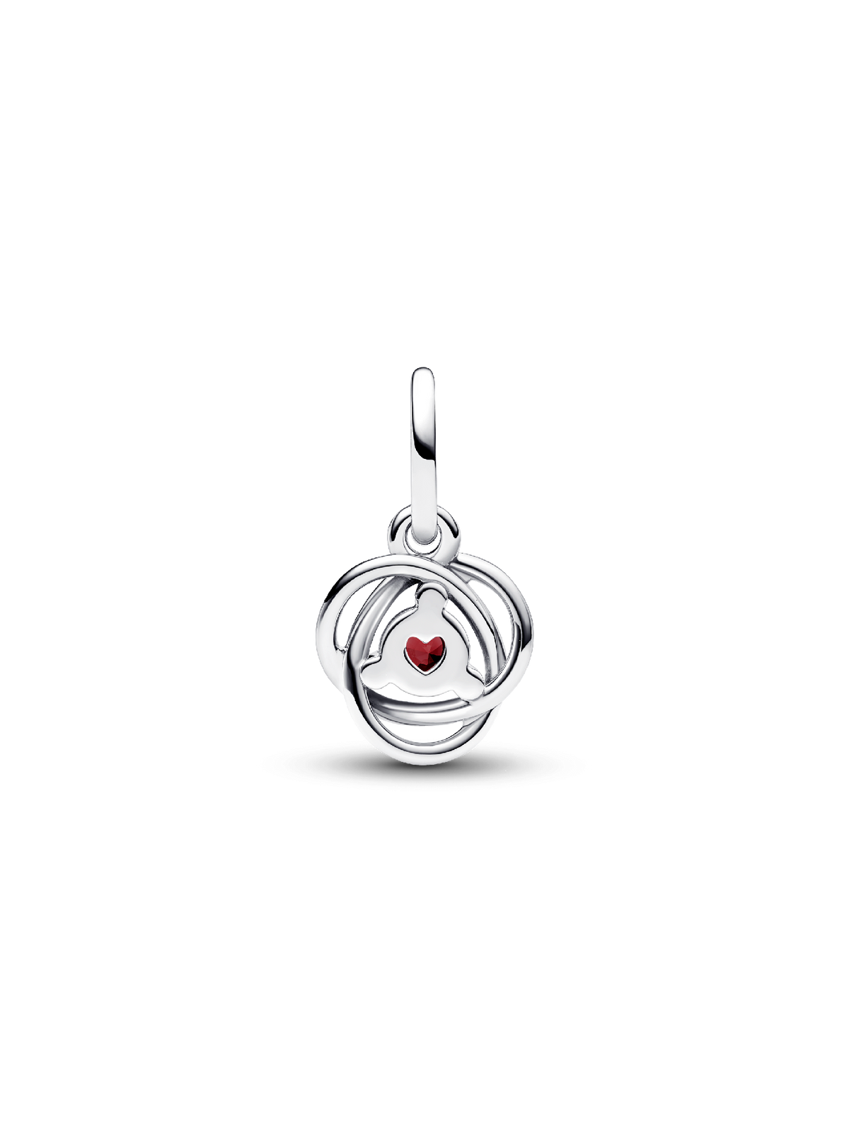 FINAL SALE - Red Eternity Circle Dangle Charm - Sterling silver