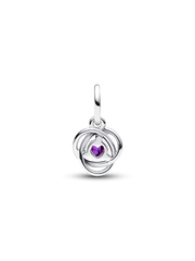 FINAL SALE - Purple Eternity Circle Dangle Charm - Sterling silver