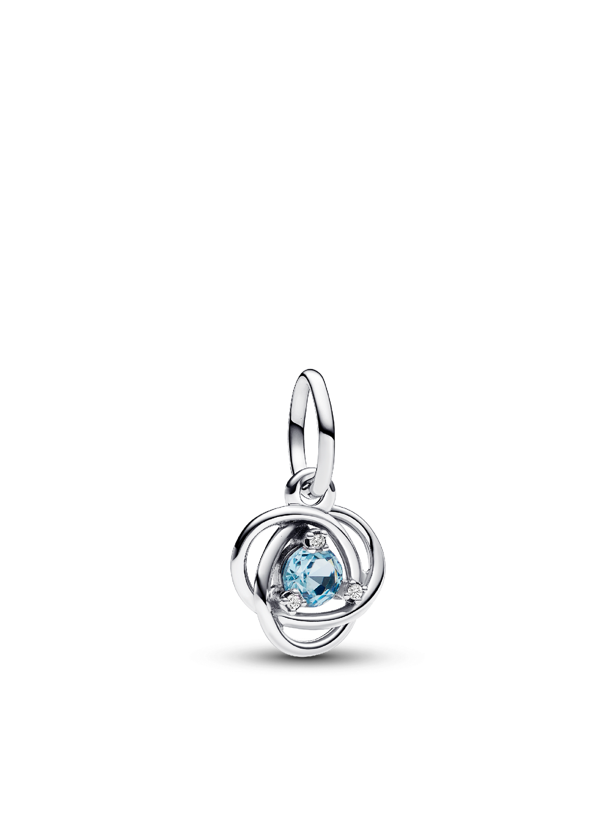 FINAL SALE - Sea Aqua Blue Eternity Circle Dangle Charm - Sterling silver