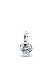 FINAL SALE - Sea Aqua Blue Eternity Circle Dangle Charm - Sterling silver