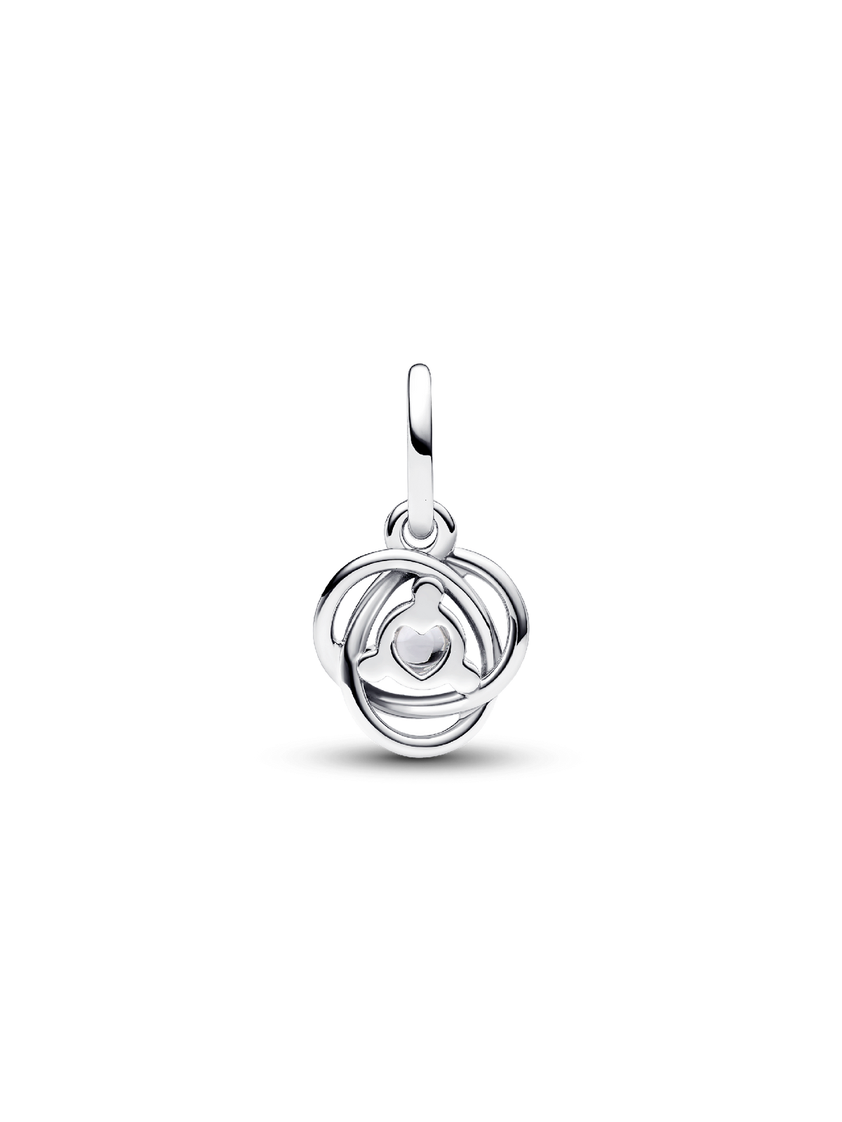 FINAL SALE - Clear Eternity Circle Dangle Charm - Sterling silver