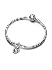FINAL SALE - Clear Eternity Circle Dangle Charm - Sterling silver