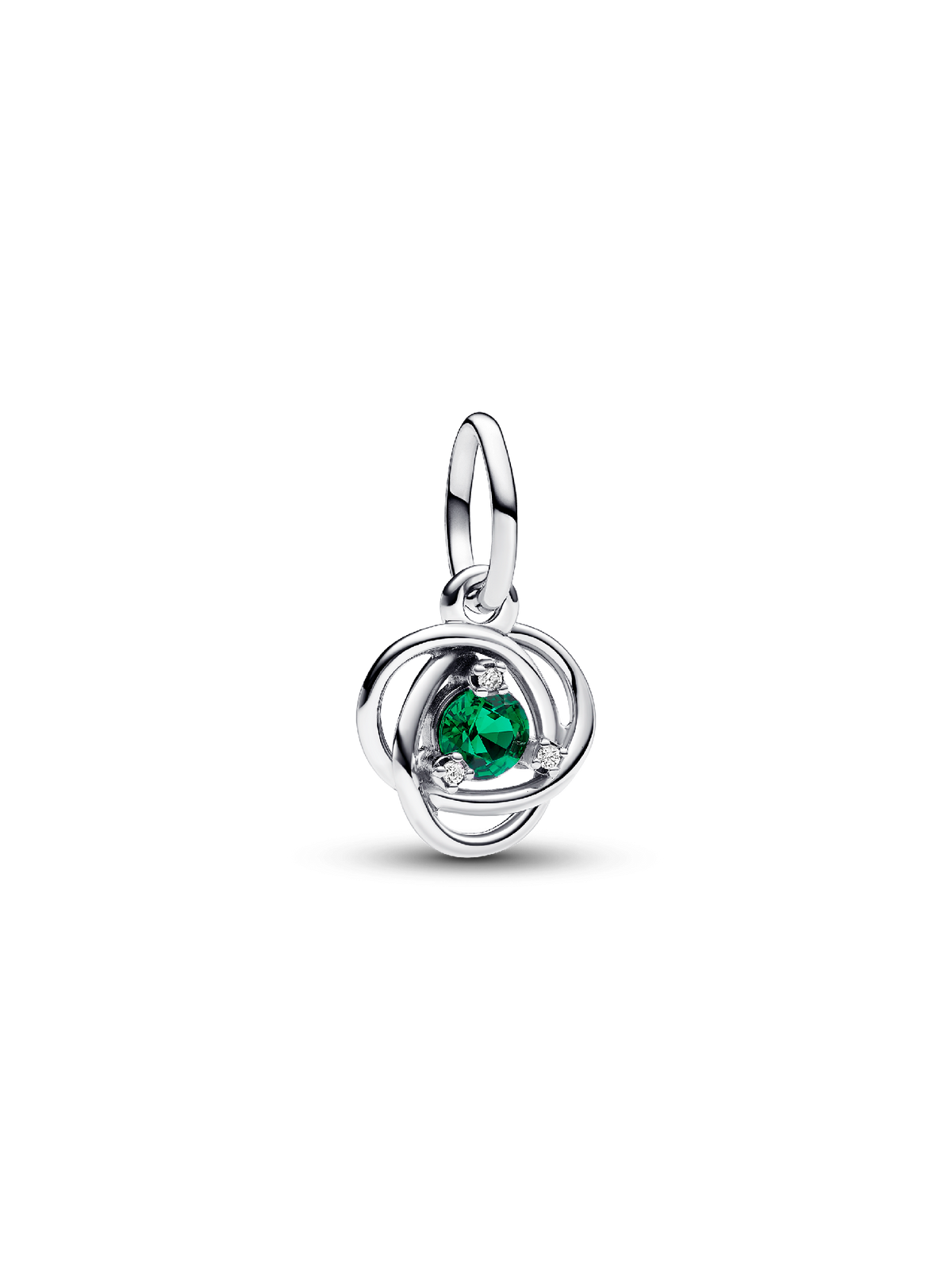 FINAL SALE - Green Eternity Circle Dangle Charm - Sterling silver