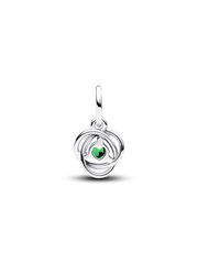 FINAL SALE - Green Eternity Circle Dangle Charm - Sterling silver