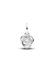 FINAL SALE - White Eternity Circle Dangle Charm - Sterling silver